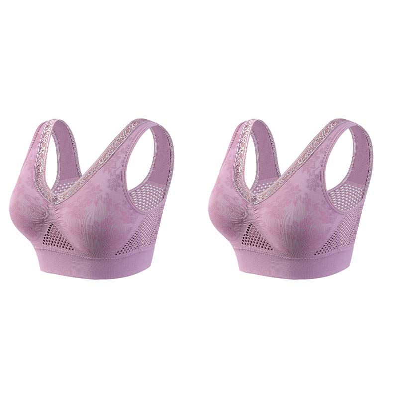 High-Support Wireless Lace Bra for Women