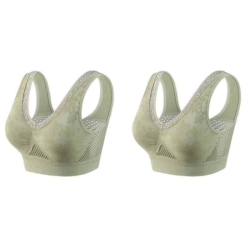 High-Support Wireless Lace Bra for Women