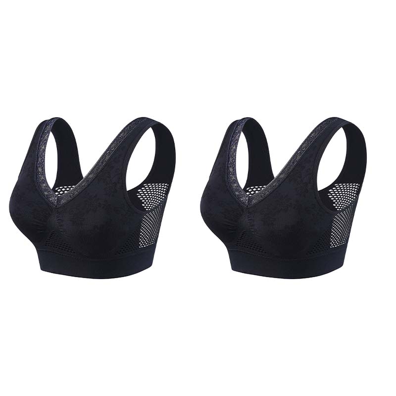 High-Support Wireless Lace Bra for Women