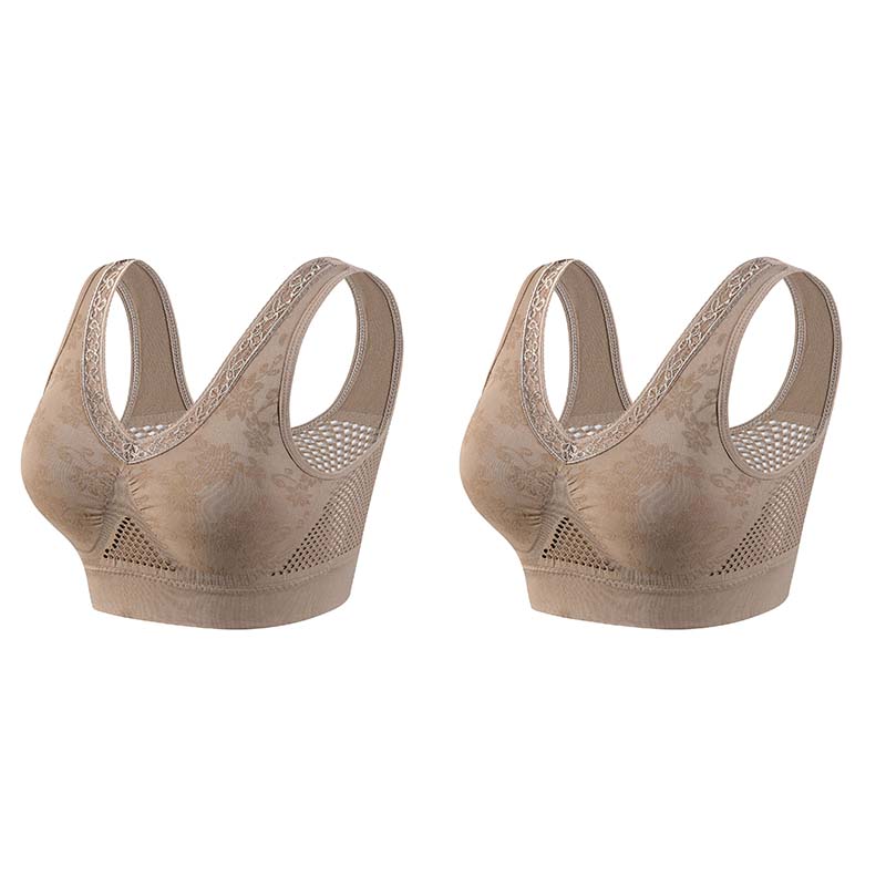 High-Support Wireless Lace Bra for Women