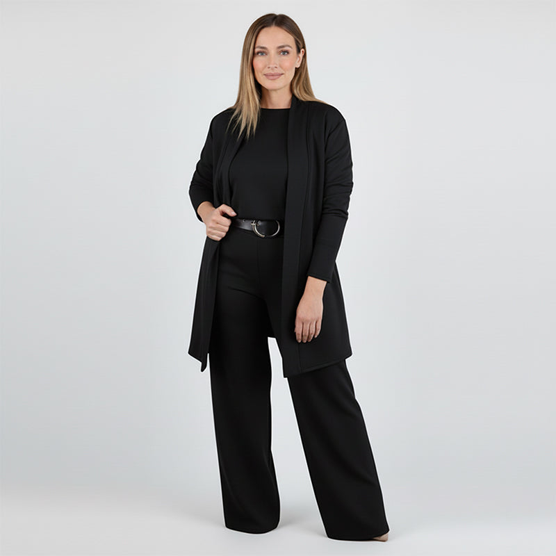 ⏳Oferta especial por tiempo limitado⏰Elegante conjunto de 3 piezas que incluye un cárdigan largo. un top y unos pantalones💞