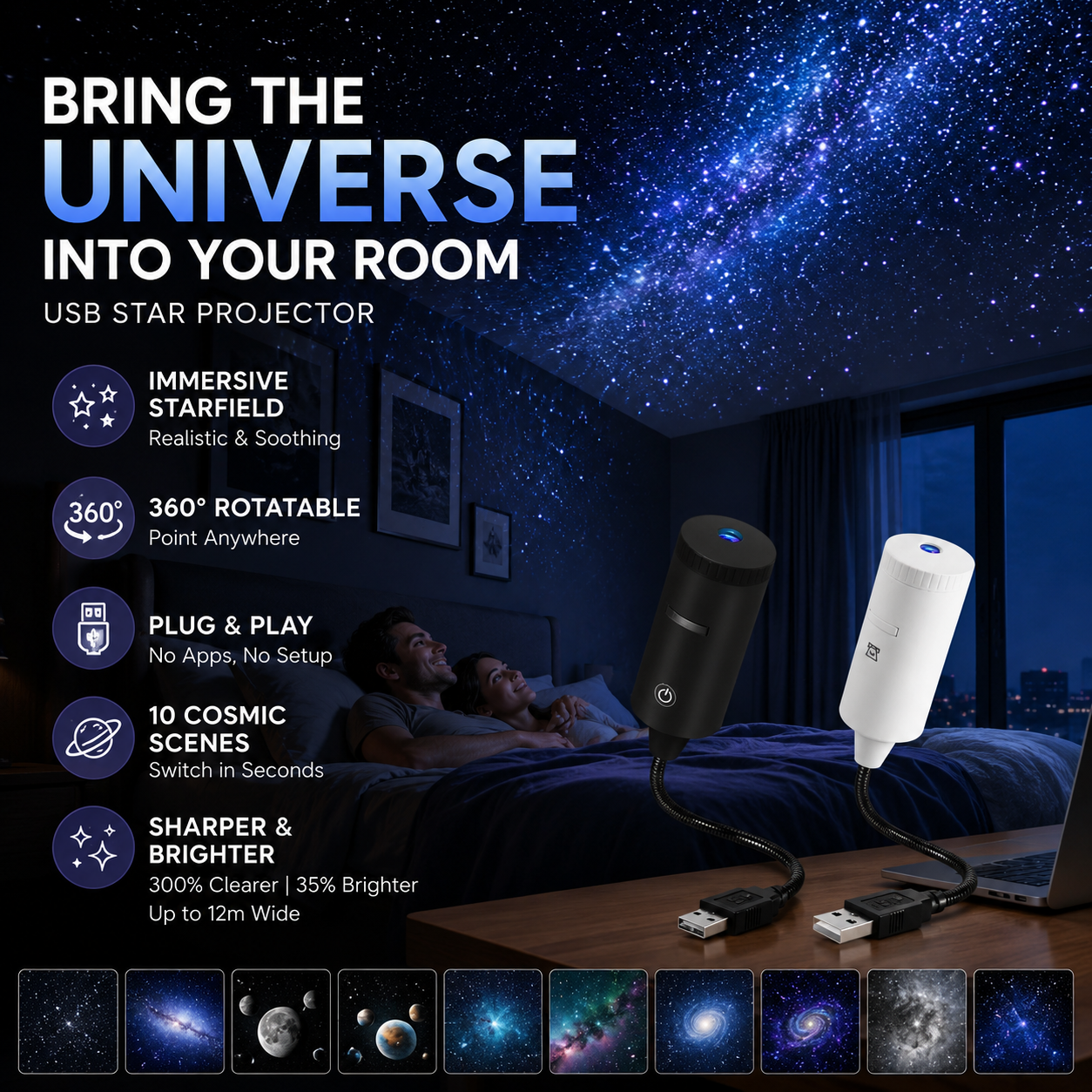 ✨ Plug-and-Play HD Star Projector🥳50.000+ Happy Users